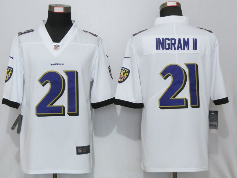 Men Baltimore Ravens #21 Ingram ll White Nike Vapor Untouchable Limited Player NFL Jerseys